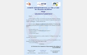 Stage Graine d'Arbitres le 11 Octobre