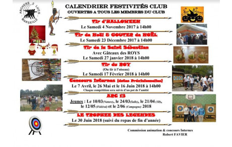 Nouveau calendrier des animations